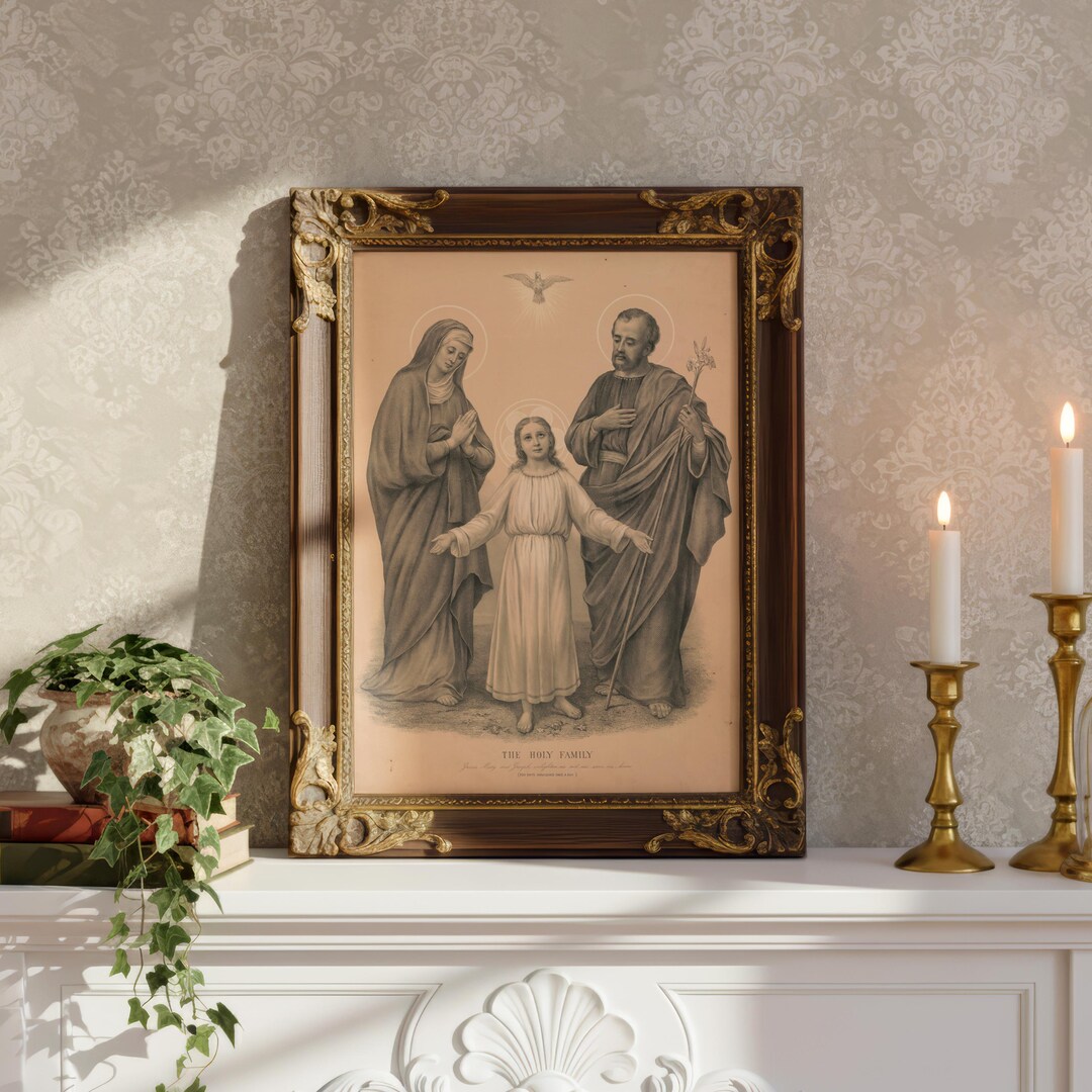 Vintage Holy Family Print, Sacred Christian Art (digital Download) - Etsy