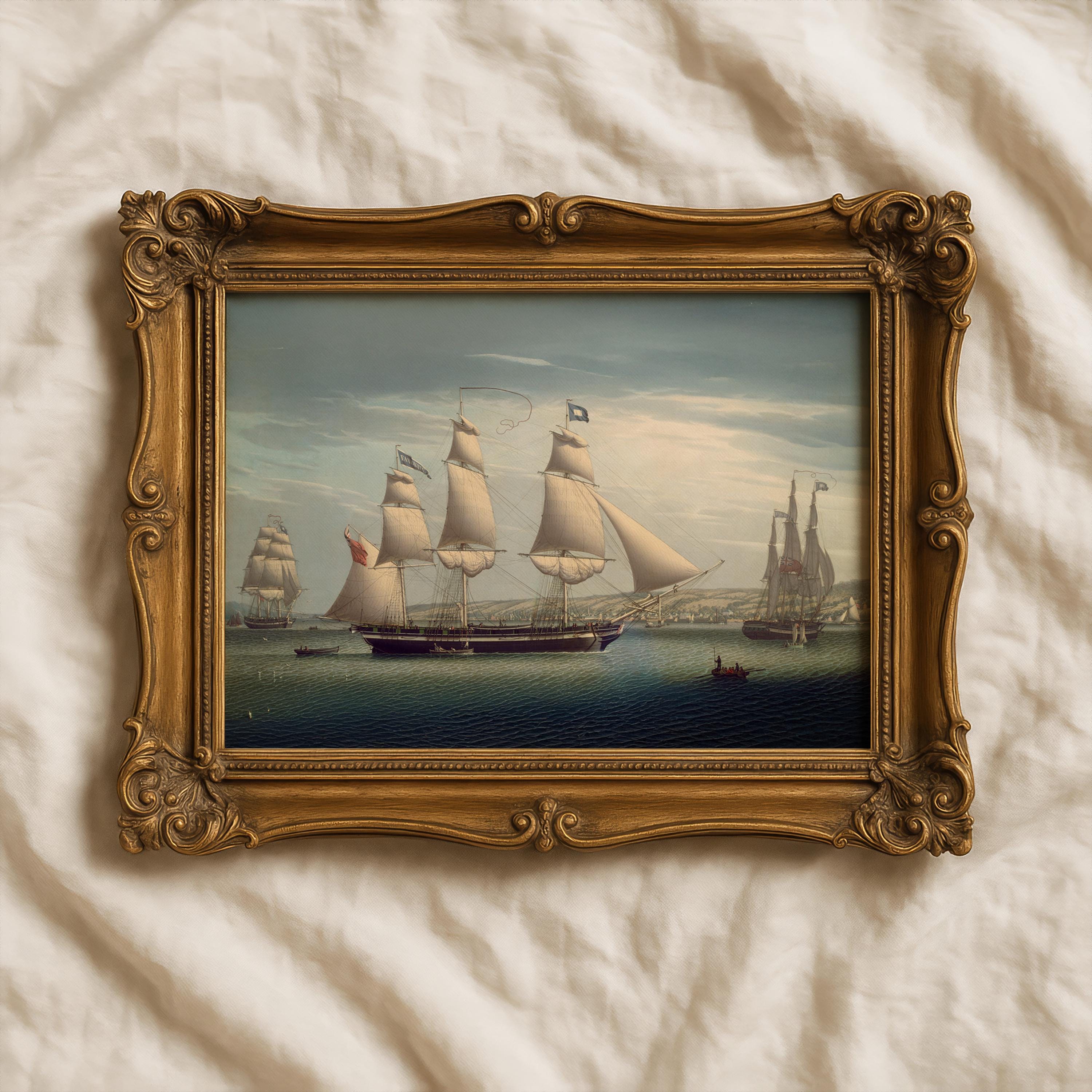 19th Century Sailing Ship Art Print – Classic Maritime Wall Decor ...