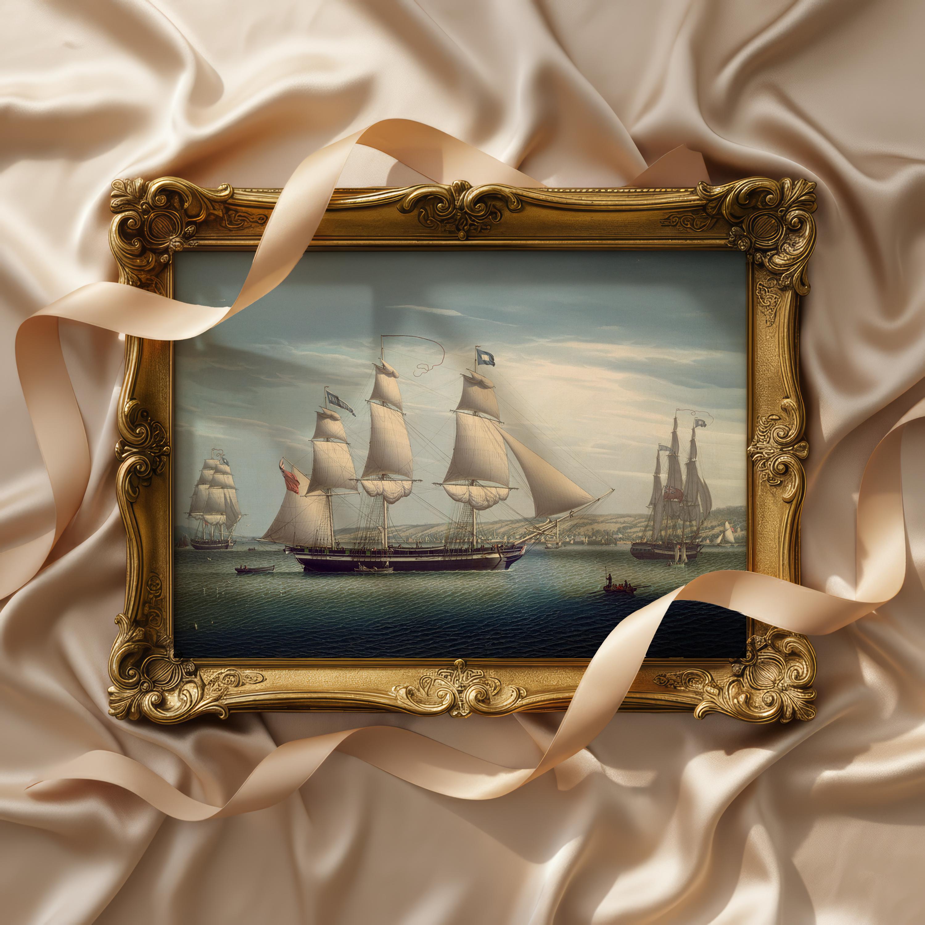 19th Century Sailing Ship Art Print – Classic Maritime Wall Decor ...