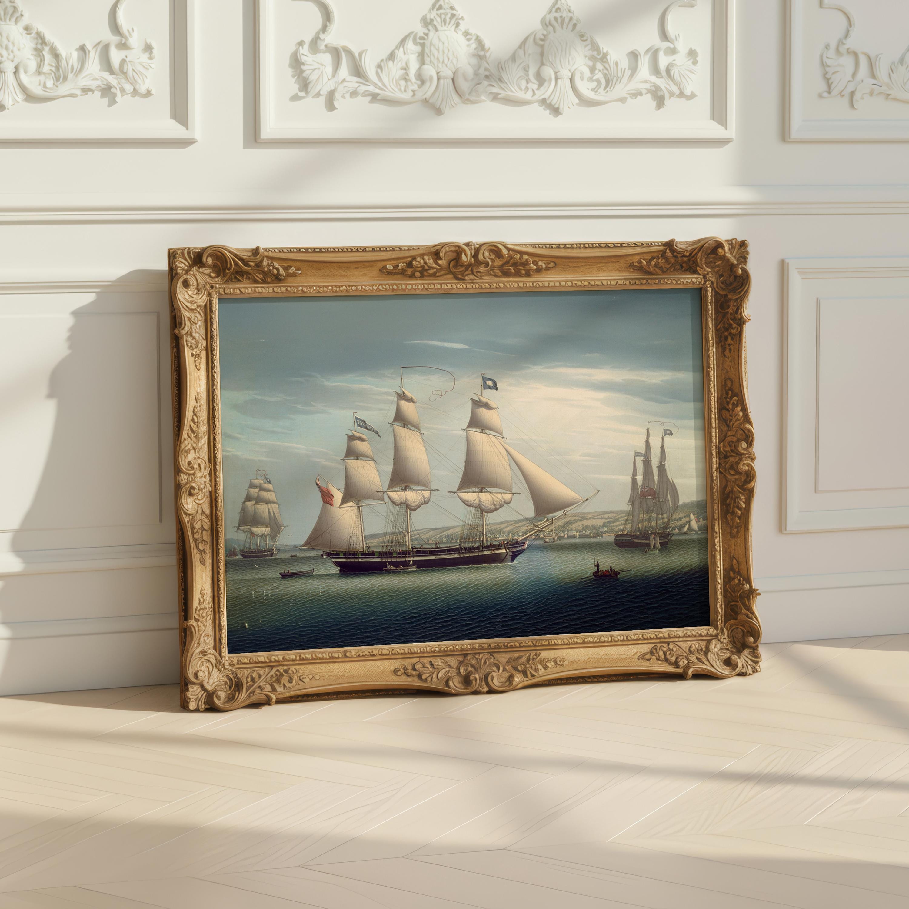 19th Century Sailing Ship Art Print – Classic Maritime Wall Decor ...