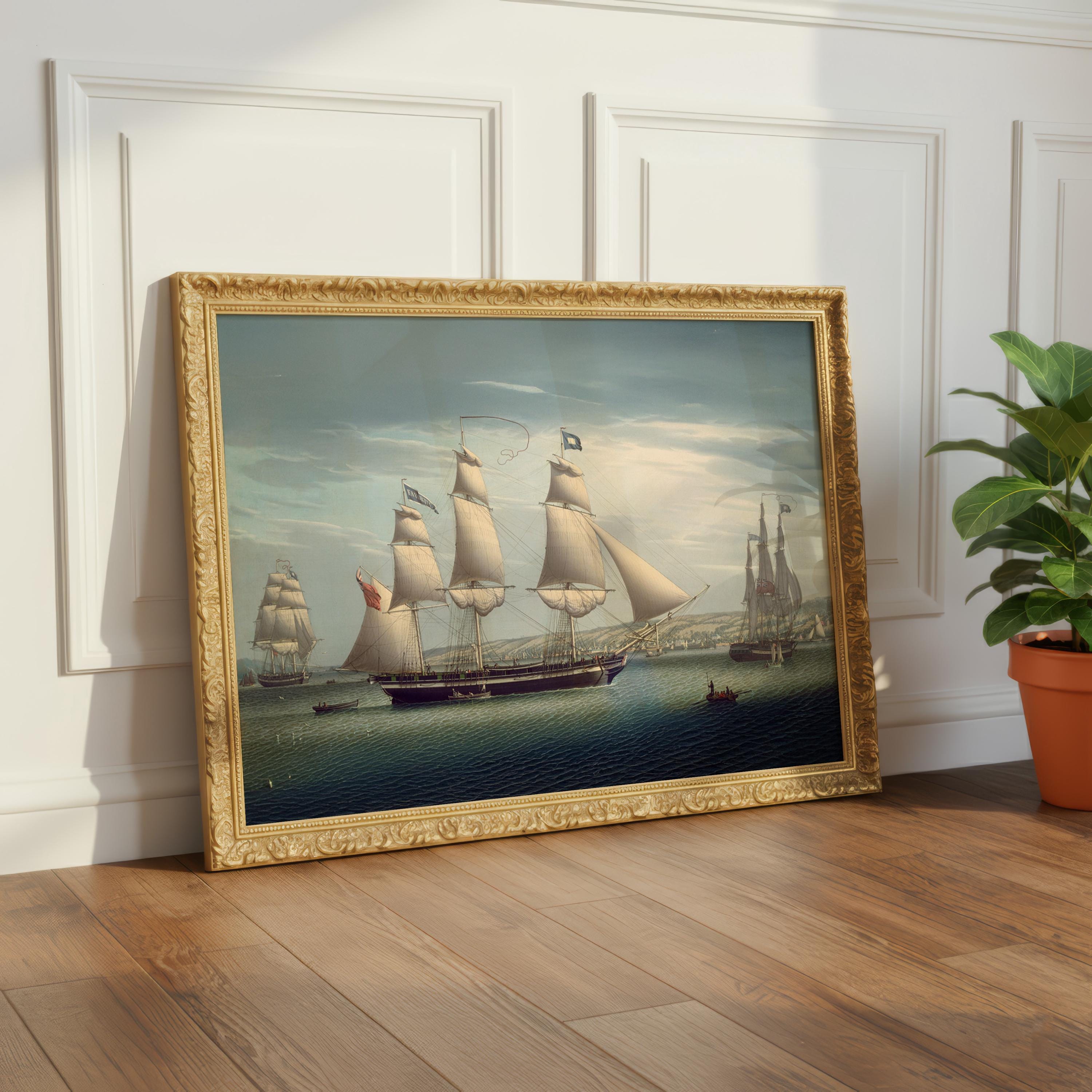 19th Century Sailing Ship Art Print – Classic Maritime Wall Decor ...