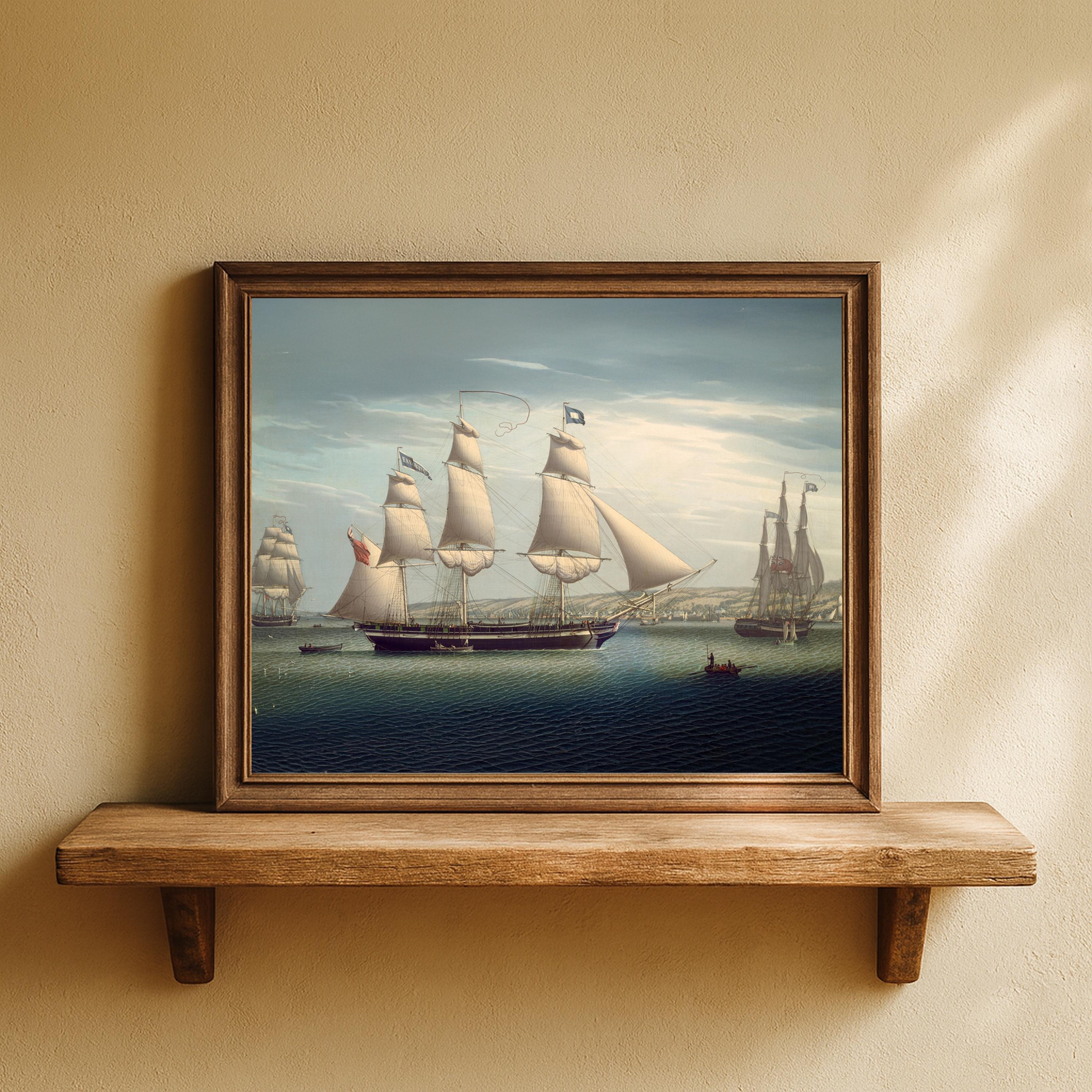 19th Century Sailing Ship Art Print – Classic Maritime Wall Decor ...