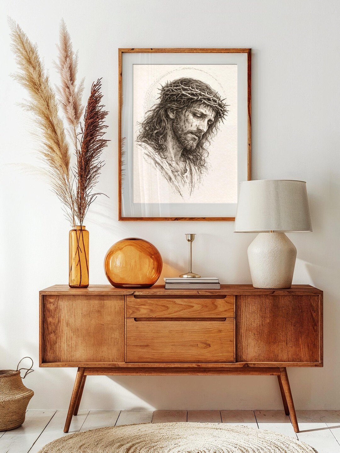 Crown of Thorns Jesus Print, Sacred Christian Wall Art (digital ...