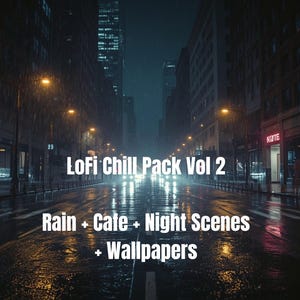 LoFi Chill Loop Pack Vol 2 Rain Street Cafe Night Backgrounds with Wallpapers