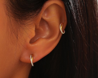 Anneau nasal hélicoïdal pour cartilage CZ avec anneaux à cliquet articulé en titane 16G G23