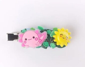 Axolotl & Frog Decoden Hair Clip