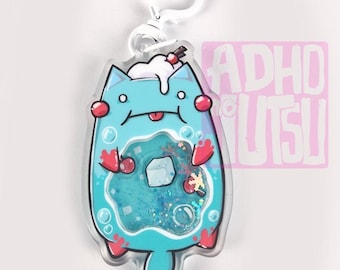 Cherry Cream Soda Catto Shaker Keychain