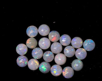 Natural Australian Opal 4 mm Round Stone in Multicolor fire for Opal Jewelry