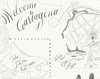 Custom Map | Hand-Drawn, Hand-Lettered Map - Digital file for printing