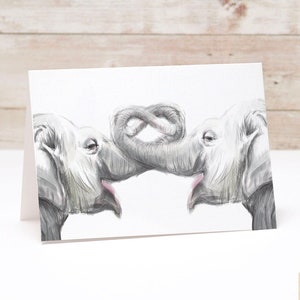 Carte Elephant in Love - Cadeau d'anniversaire, cadeau Saint-Valentin pour mari, pour lui, pour petit ami, mariage, joyeux anniversaire