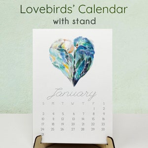 2026 Animals In Love Desk Calendar w/ Stand - Engagement, Couple, Romantic Lover, Wife, Girlfriend, Wedding Anniversary, Mini Organizer