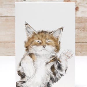 Soins personnels Slow Living - Voyez grand. Faites la sieste souvent. Carte de voeux chat tigré endormi – carte de correspondance vierge de 10 x 15 cm, impression d'art chat aquarelle à encadrer