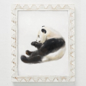 Peinture aquarelle pour chambre de bébé panda, bébé panda, impression d'art zoo Safari, art mural animal, impression chambre d'enfant, signé par l'artiste