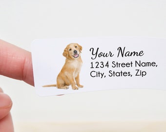 Adorable Golden Retriever Puppy Address Labels, 120 Pcs, personalized stickers with name and address, dog dad mom gift, self-adhesive