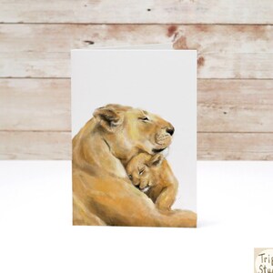 Meilleure maman jamais carte, fête des mères, maman Lion et bébé ourson, nouveau-né garçon sexe neutre pour femme occupée Mompreneur Boss Hustle, joyeux anniversaire