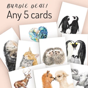 | de l’offre groupée Value Pack Choisissez 5 cartes, choisissez vos propres cartes, cartes de vœux pour animaux, ensemble de cartes de vœux en vrac avec enveloppe