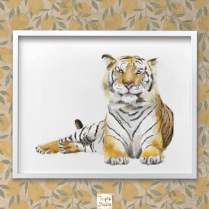 Tiger Art, Tiger Print, Wildlife animal, Africa animal, Nature Art, Home Decor, Nursery Art, Boy Nursery, Kid Wall Art, Jungle Art, Safari