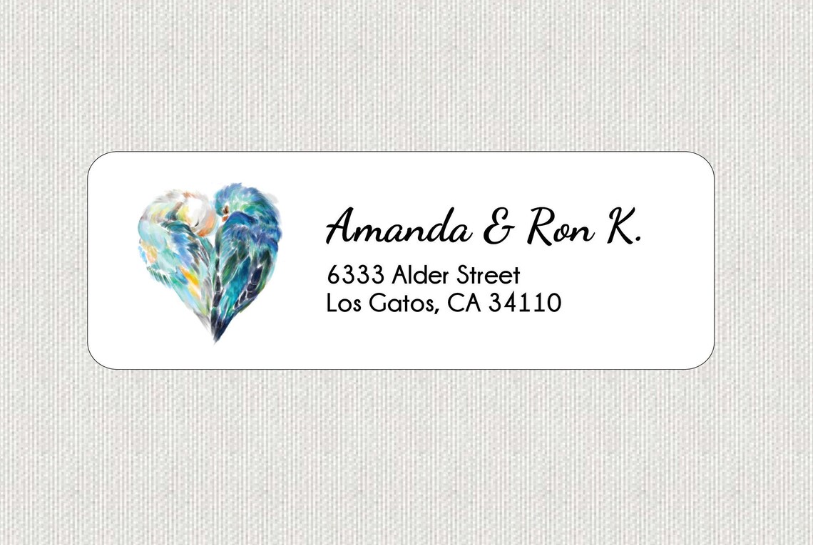 Lovebird Return Address Labels Sweet in Love Personalized Etsy