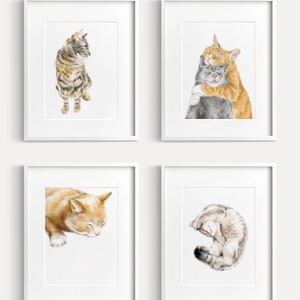 Cat Snuggles in Love Art Print anniversary, poster, sweet cute adorable wall decor nursery, gift for wife, her wedding, friendship image 7