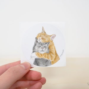 Cat Mom Card Miss you, Thinking of You, Cute Couple, for wedding, hug, snuggle, love, engagement wedding for cat lovers image 4