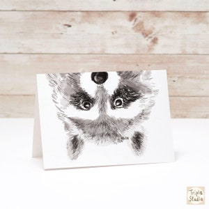 I Miss You Card - Raccoon Thinking of His Friends | Funny Woodland Whimsical Personalized | for Long distance friend, retirement