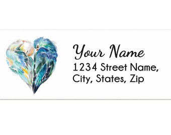 LoveBird Personalized Return Address Labels for Envelopes, 120 Stickers, Self-adhesive, Custom Wedding Gift For Valentines Day