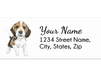 Adorable Beagle Puppy Address Labels, 120 Pcs, Personalized stickers with your name and address, Dad or Mom Gift, Self-Adhesive Sticker
