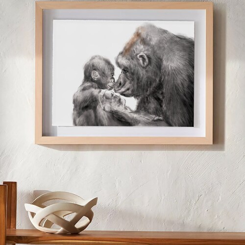 Mom and Baby Tiger Print Jungle Animal Nursery Art Tiger Etsy