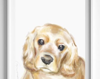 Cocker Spaniel Print, Dog Print, Cocker Spaniel Painting, American Cocker, Dog Art, Puppy Art, Nursery Art, Canine Art, Dog Lover Gifts