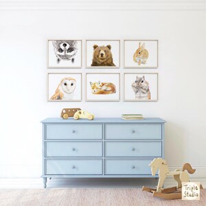 Raccoon Print Baby Nursery Art Watercolor Painting Fun Raccoon Art Kids Wall Art Woodland Nursery Raccoon Art Woodland Animal image 7