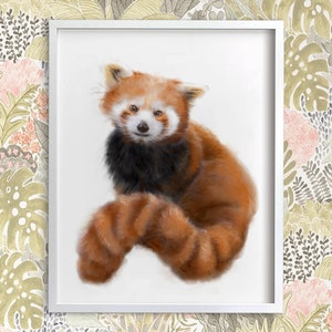 Red Panda Art Print, Original Watercolor Painting, Nursery Art, Kids Room Art, Nursery Decor, Baby Animal Prints, Nursery Wall Art, Woodland