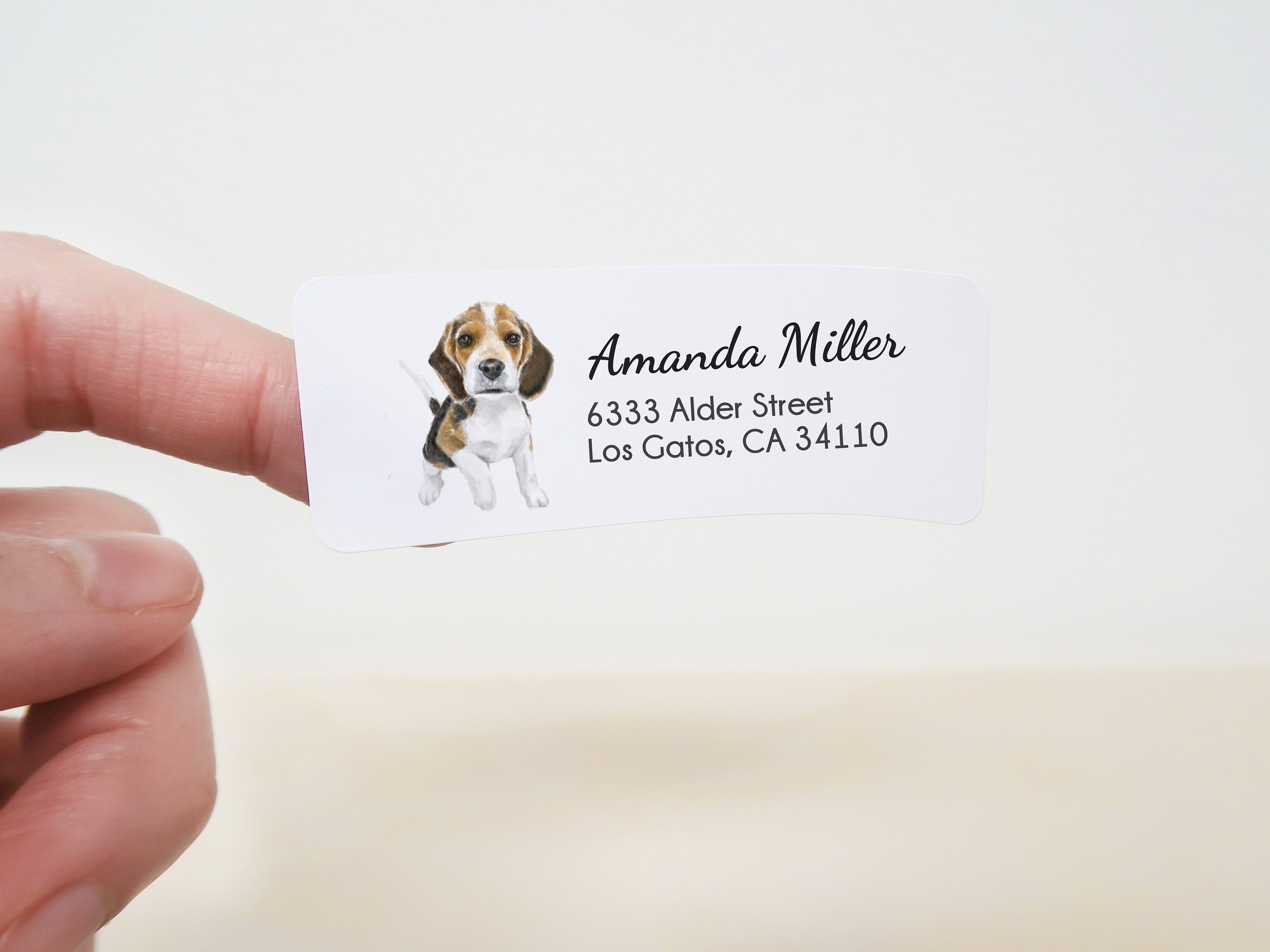Beagle Dog Personalized Address Labels, 120 Pcs, Custom Stickers With ...