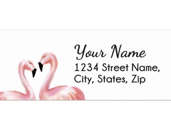 Sweet Pink Flamingo Adresse de retour personnalisée - 120 autocollants personnalisés - Mariage anniversaire de naissance Amour