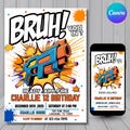 Kids Nerf Birthday Invitation Template, Birthday Nerf Party Invitations, Birthday Invitations, Kids Party Invite Template, Canva Editable