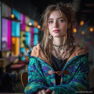 Emerald StarGate-jas met capuchon – fleecegevoerde jas met gesp