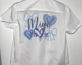 School Leavers Blue Rhinestone Shirt