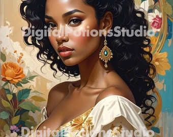 Retrato artístico de mulher gerado por IA - Carla (Download digital)