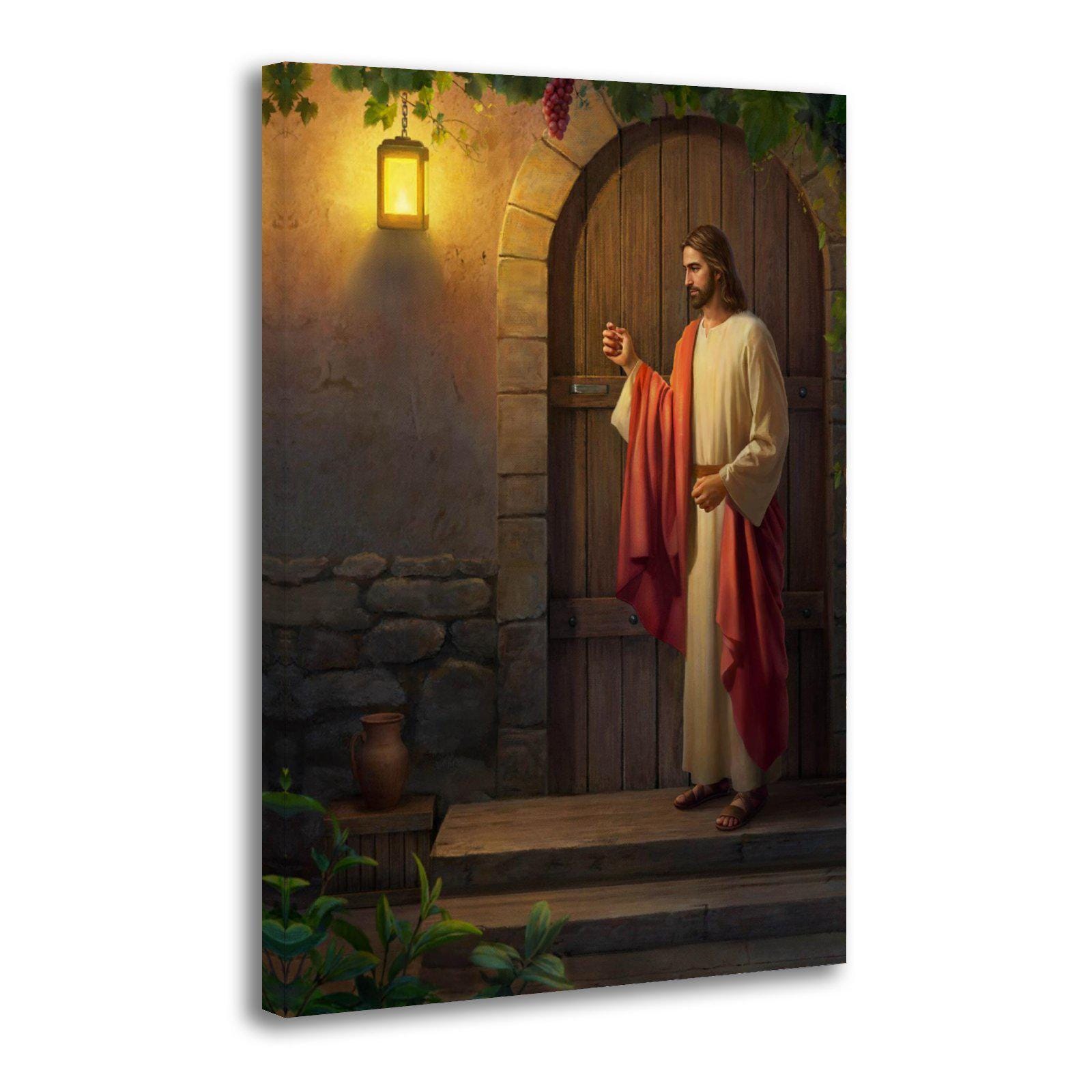 Christian Jesus Knocking at the Door Canvas Art Print Poster Posters ...