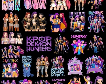 Huntrix Kpop Dämonenjäger PNG SVG, Kpop Idol Gruppe Shirt design, Girl Dinner Png, Saja Jungen Mädchen Bands Png, Huntrix Fans, DigitalDownload