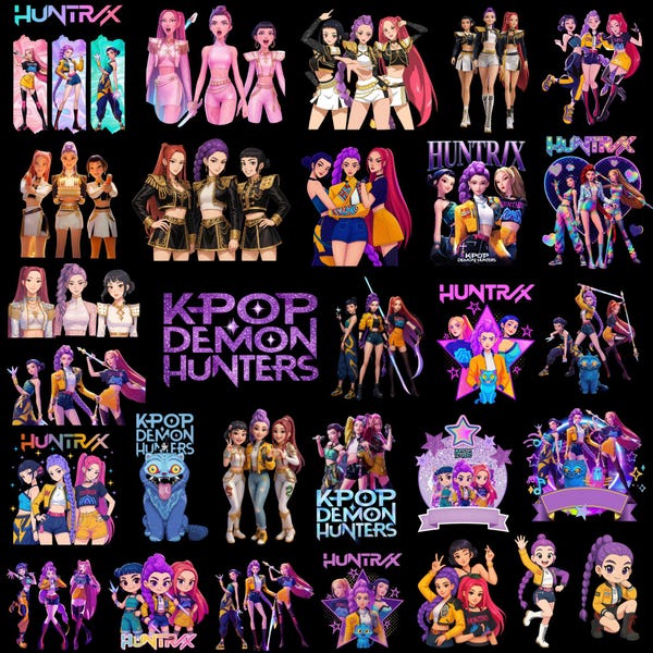 Huntrix Kpop Demon Hunters PNG SVG, Kpop Idol Group Shirt design,Girl Dinner Png,Saja Boys Girls Bands Png,Huntrix fans,DigitalDownload