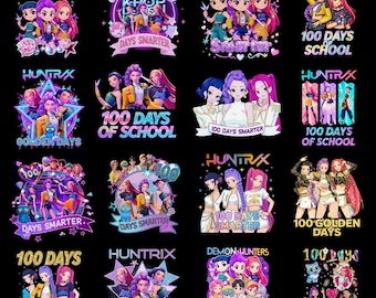 100 Golden Days K Pop Png Bundle, 100 days of School K Pop Png, 100 days Demon Hunters Png, Kpop Idol Group Shirt, Saja Boys Girls Bands Png