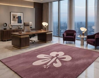 Alfombra floral de lana tejida a mano, alfombra rosa, alfombra contemporánea para sala de estar, alfombra decorativa para dormitorio, decoración artesanal a medida, alfombra de 2,4 x 3 metros.