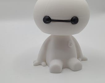 Baymax inspiriert Bobblehead | Niedlicher Roboter Schreibtischbuddy | 3D gedruckte Mini-Figur | Disney Fan Geschenk | Geschenk für Pflegekräfte | Kawaii Schreibtisch Dekor |