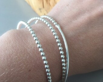 Zilveren bolletjes armband