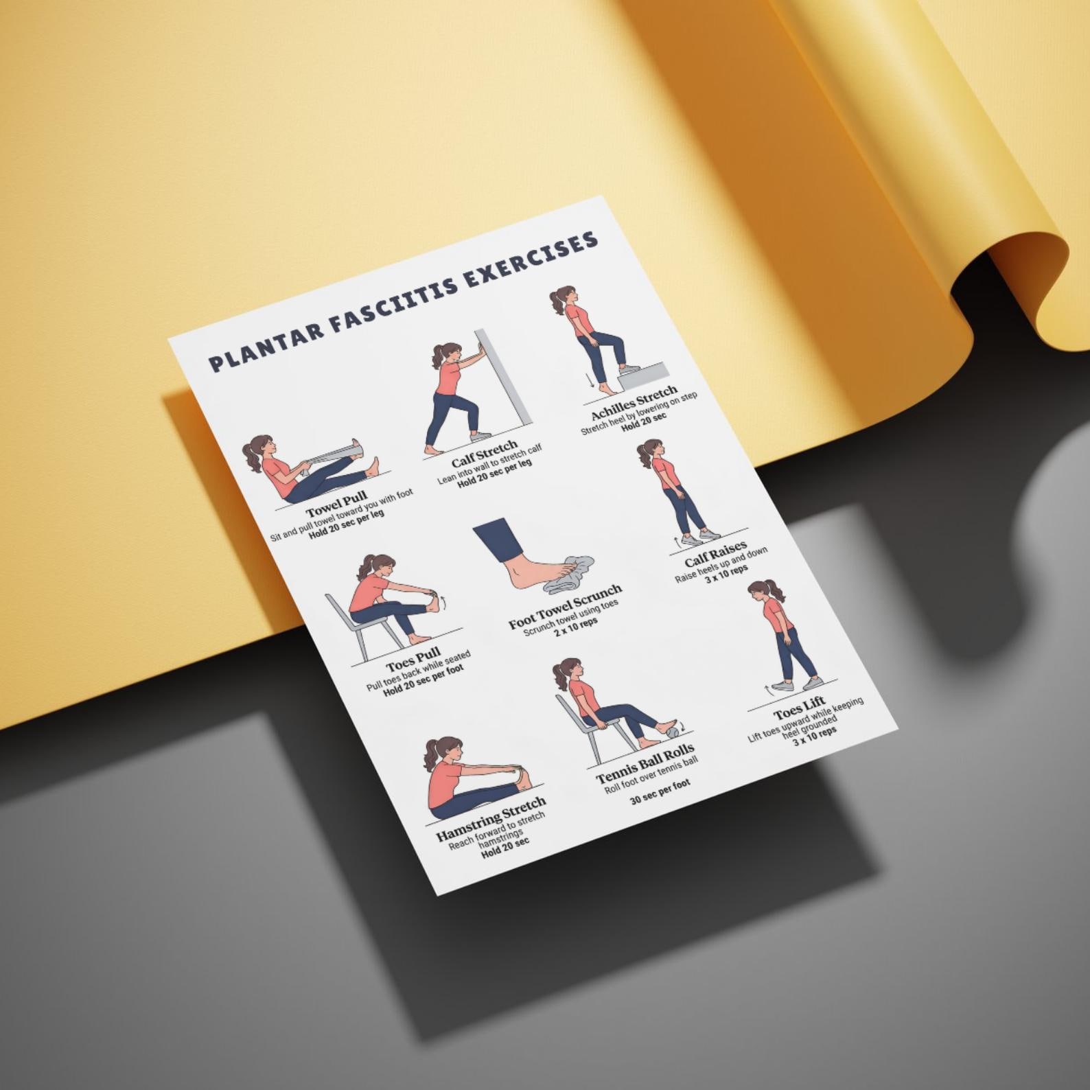 Plantar Fasciitis Exercises | Printable Foot and Heel Stretching ...