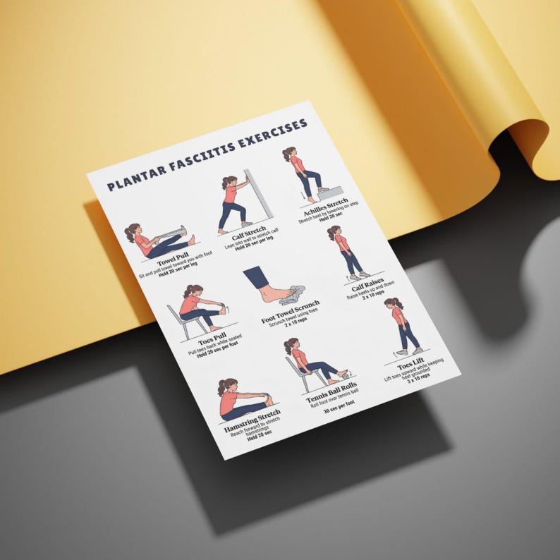 Plantar Fasciitis Exercises | Printable Foot and Heel Stretching ...