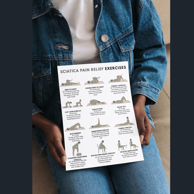 Sciatica Pain Relief Exercises Printable PDF , Sciatic Nerve Mobility ...