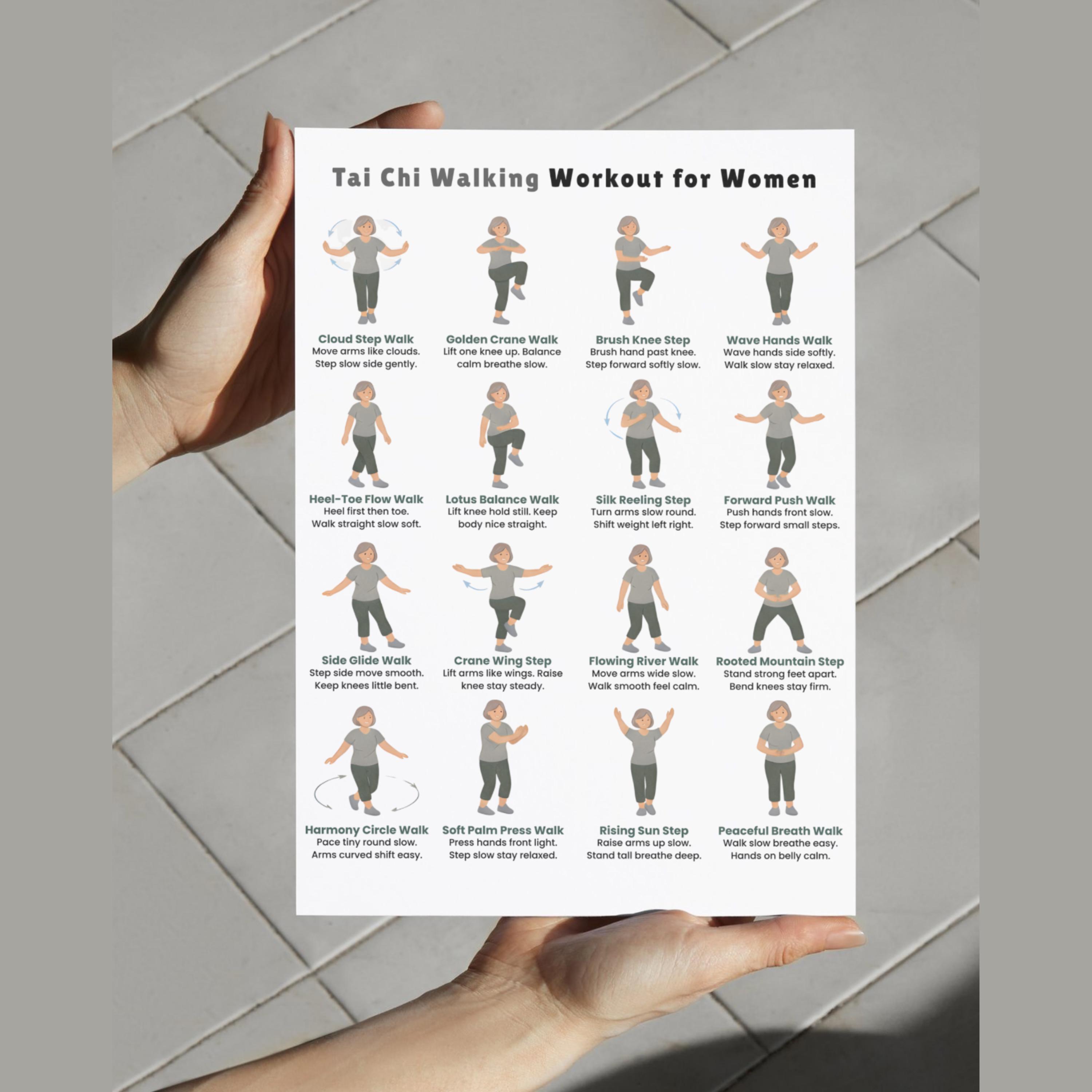 Stringwalking Distance Chart Women Tai Chi Walking Workout, Seniors Tai Chi Walking, Chart Tai Chi ...