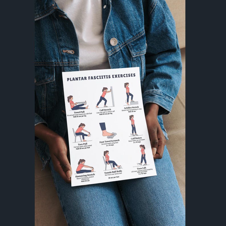 Plantar Fasciitis Exercises | Printable Foot and Heel Stretching ...