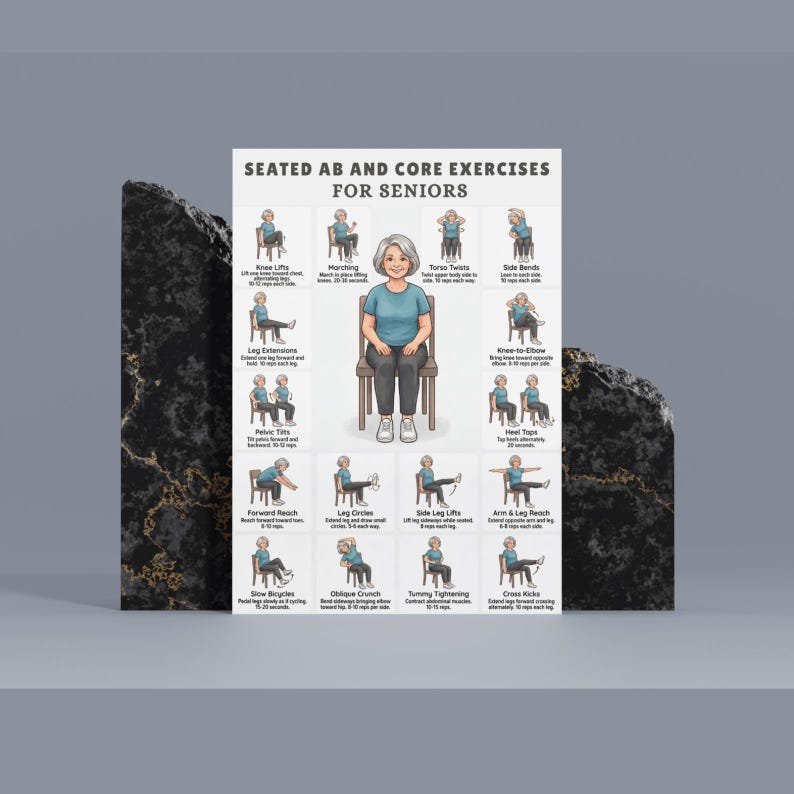 Seated Ab and Core Exercises for Seniors | Gentle Fitness Routine for ...